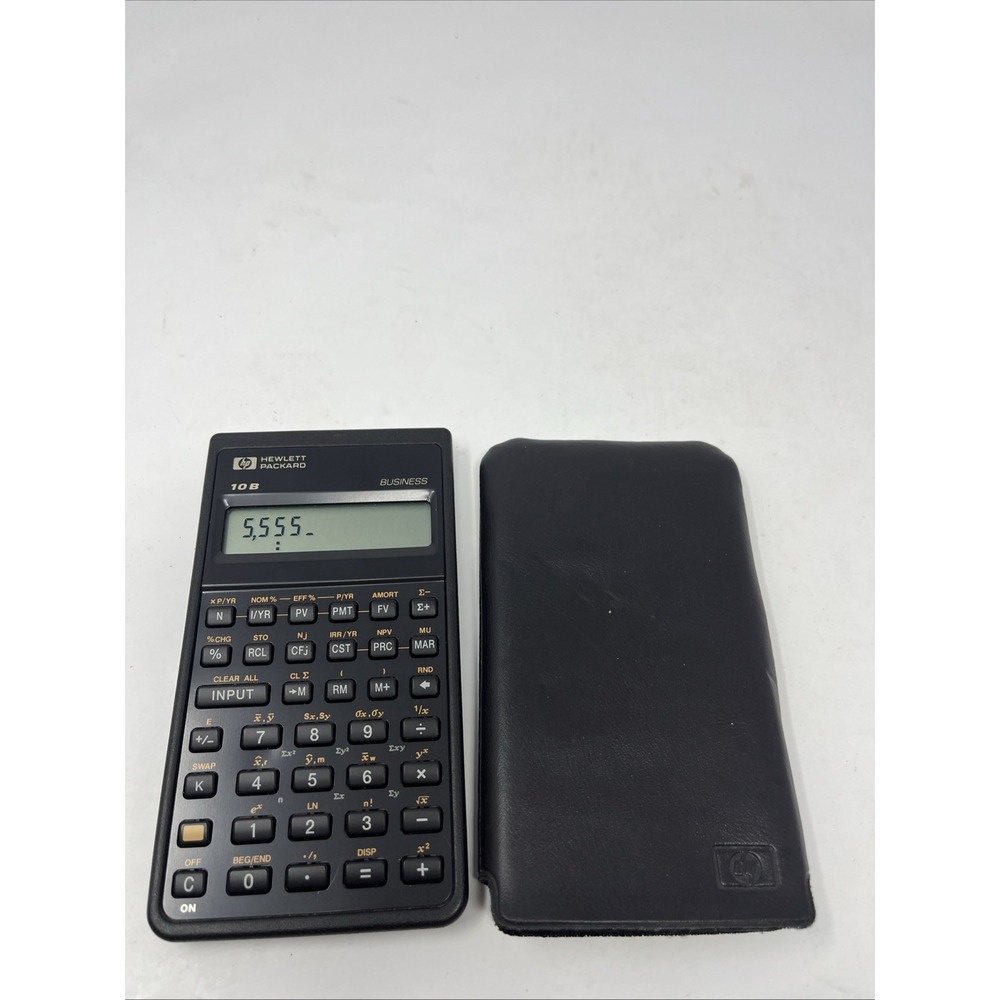 Vintage HP Hewlett Packard 10-B Business Scientific Calculator 1987 W/Sleeve
